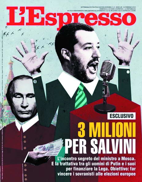 Про 3 мільйони тонн пального з РФ, з грошей від продажу яких фінансувалася кампанія партії Сальвіні, першим повідомило італійське видання L’Espresso.