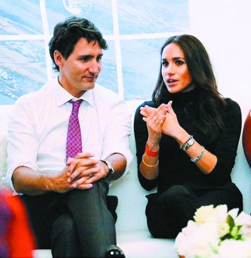Канадський прем’єр Джастін Трюдо й британська принцеса Меган. “Питання з оплатою вашої з Гаррі охорони ще не вирішено”... Фото Instagram