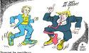 Трамп біжить до президентства у золотих кросівках, а Урсула фон дер Ляєн — у жовто-блакитних
