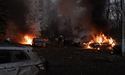 Як львівські рятувальники ліквідовували пожежу, внаслідок ракетного удару (фоторепортаж)
