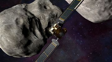 Космічний зонд місії DART досяг своєї головної - змінив траєкторію польоту астероїда Діморфос. Фотоколаж planetary.org.
