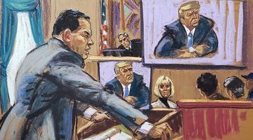 У залі суду Дональда Трампа не було, його інтереси представляв адвокат. Ілюстрація Reuters.