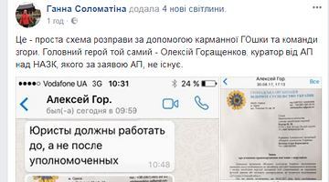 «Треба починати атаку на Юлю і Рабіновича», - Соломатіна оприлюднила листування з АП  