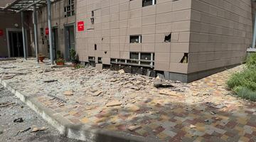 Фото руйнування Охматдиту із соцмереж лікарні