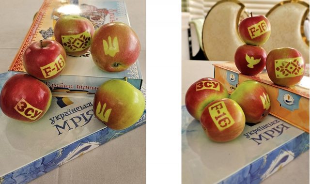 Яблука з логотипами ЗСУ покупці… цілують